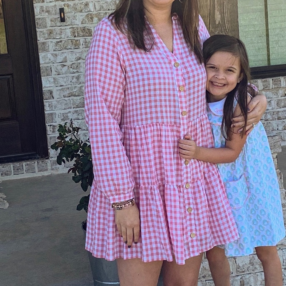 Pink gingham dress